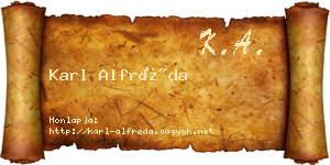 Karl Alfréda névjegykártya